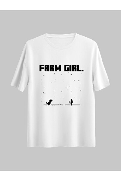 donamod Farm Girl Farm Girl - Tricou obișnuit Google Dinosaur pentru excursie...