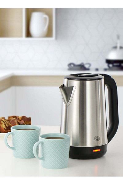 ALSAIF Water Kettle Stainless Steel , 2 L , 2200 W , Silver/Black - E03223