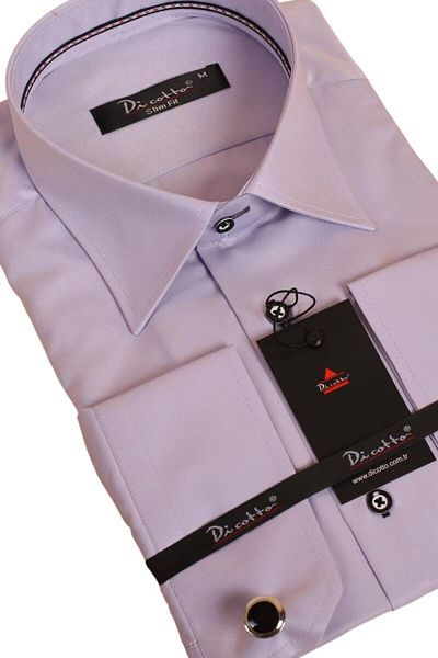 Dicotto Ανδρικό πουκάμισο Lilac Slim Fit Micro Fabric - Μανικετόκουμπα, Slim Fit - 201-3