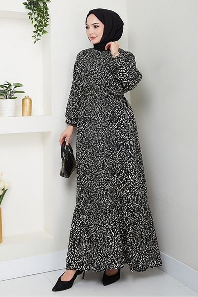 Bestenur Gülser Woven Viscose Dress 1488 - Black