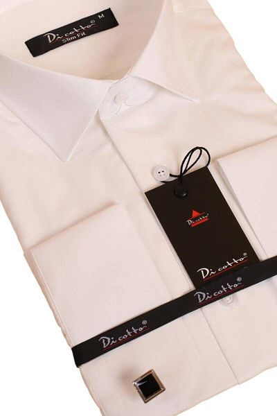 Dicotto Ανδρικό πουκάμισο Slim Fit - Κρέμα, Slim Fit, Micro ύφασμα, Μανικετόκουμπα - 201-10