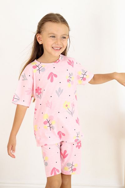 Harika KIDS Girl's Pajama Set with Shorts - Cotton Combed Fabric