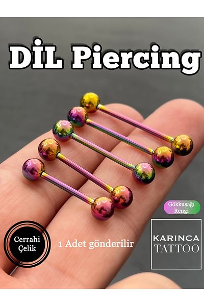 Karınca Piercing قوس قزح اللون ثقب اللسان الجراحية الصلب