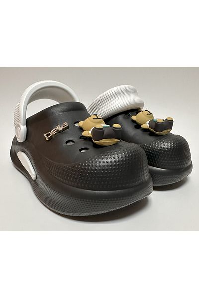 AkınalBella Ji̇bbi̇tz Detailed Double Anatomic Thick Sole Eva Nurse, Doctor, Office, Work, Home and Street Sandals Slippers