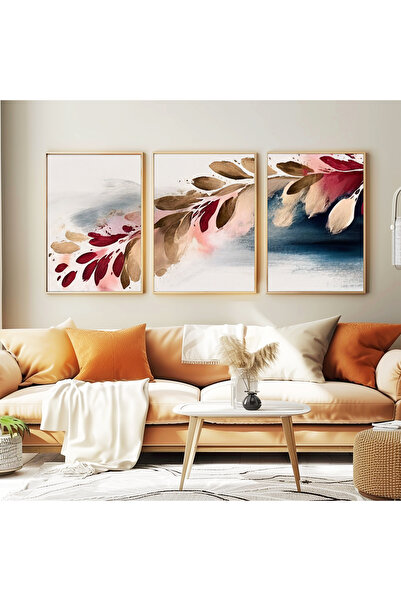 Genel Markalar Dekoratif 3lü tablo,Ahşap Çerçeveli,soyut tablo,duvar tablo,du...