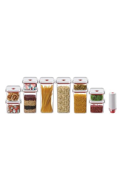 AROW Sunn 10 Piece Vacuum Storage Container Set - Transparent / White