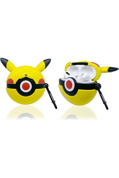 Karll Protective Case For Airpods Headphones, Pikachu Model, Yellow/black, Silicone