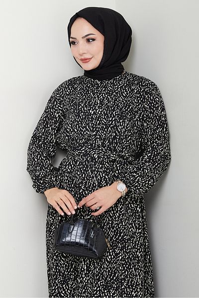 Bestenur Gülser Woven Viscose Dress 1488 - Black