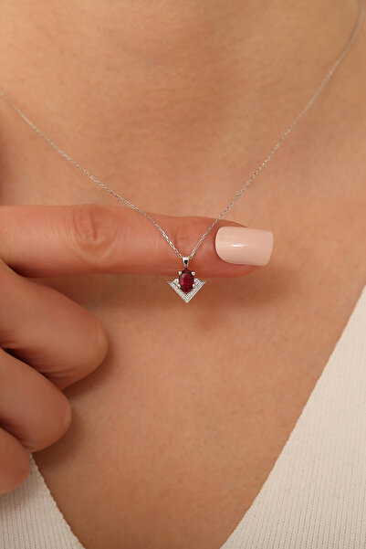 Bayar Gold Yakut ve Pırlanta Taşlı Kolye