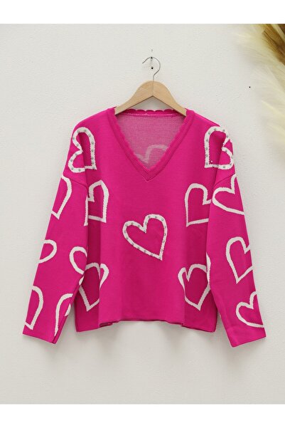 HİJABAYA Πλεκτό πουλόβερ με λαιμόκοψη σε σχήμα V