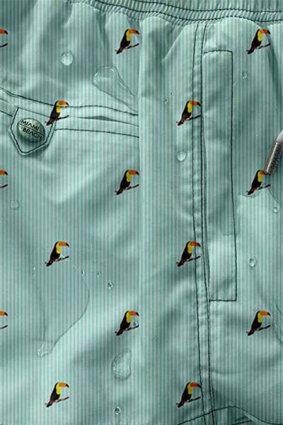 Miami Beach Чоловічі морські шорти з цифровим принтом та властивостями відштовхування води - 167-mint