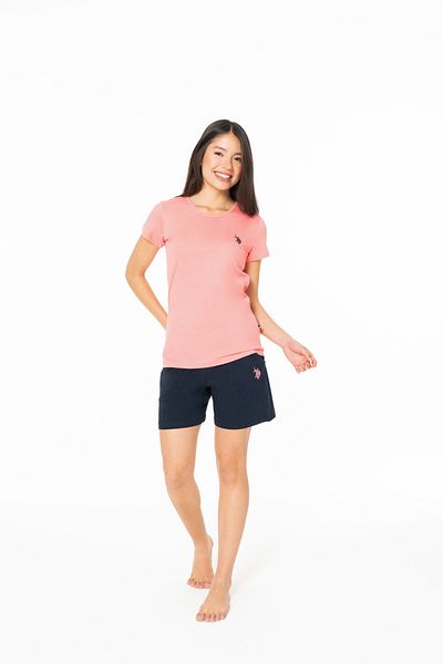 U.S. Polo Assn. Women's Coral Shorts Set