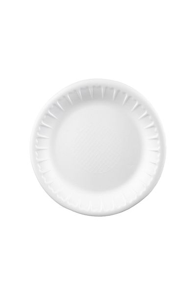 YOK YOK AMBALAJ Foam Plate Round Medium Size 100 Pieces Diameter: 20cm
