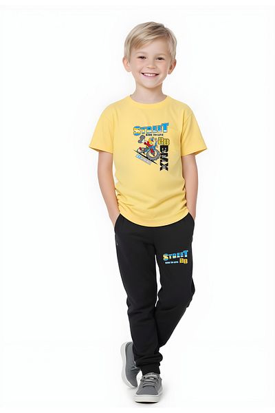 FYK KİDS Boy's Seasonal Street Printed Bottom Set