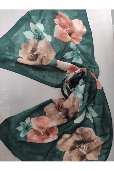 ALTUNTAŞ Women's Cotton Etnic Flower Patterned Shawl