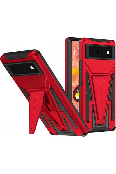 Ptny Protective Case For Google Pixel 6 , Tpr, Red/black, 6.4 Inches