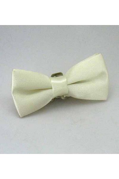 Gaffy Cream Kids Size Solid Color Satin Bow Tie - Cp-06
