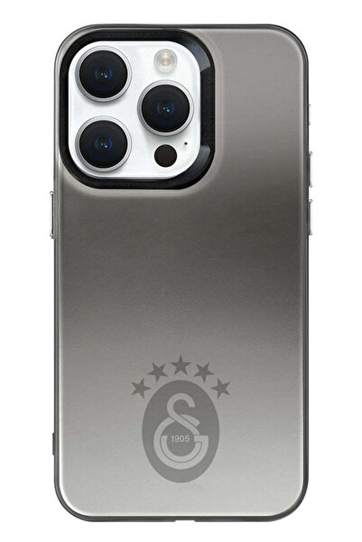Galatasaray İPhone 15 Pro Uyumlu Galatasaray 5 Yıldız Tek Renk Arma Premium Lisanslı Telefon Kılıfı