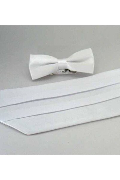 Gaffy Bela dečija satenska kravata sa mašnom, veličina Jednobojno - CKP-02