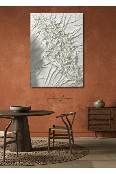 MAİNTHEAHOME Dokulu Alçı Tablo - Ruhun Kıvrımları | El Yapımı 3D Dekoratif Duvar Tablosu