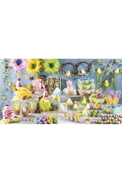 Decorer Green artificial feather wreath 20 cm