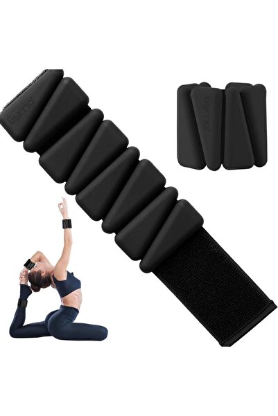 Gymo Pro Series Ayarlanabilir Silikon Bilek Ağırlığı 2x1kg Üçgen Siyah