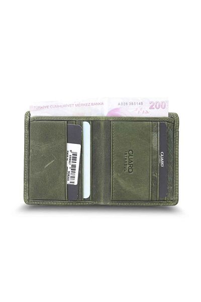 GUARD Green Tiguan Crazy Minimal Sport Leather Men's Wallet - Grd2403Xw22484