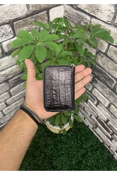 GUARD Crocodile Printed Black Leather Card Holder - Grd2403xw22127