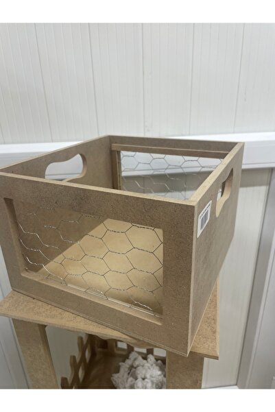 Ahşap Hobi Boyanabilir Telli Sepet