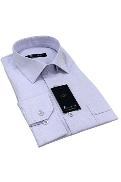 Dicotto Cămașă pentru bărbați cu mânecă lungă, cu model Dobby, cu model casual, cu un buzunar, cu croială obișnuită clasică