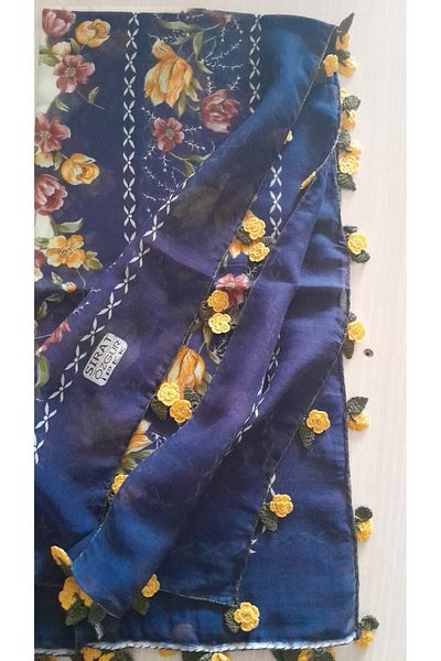 Papatyam Handcrafted Crochet Embroidered Writing/Crochet Writing/Vintage/Dowry Yemeni/100X100/Cotton