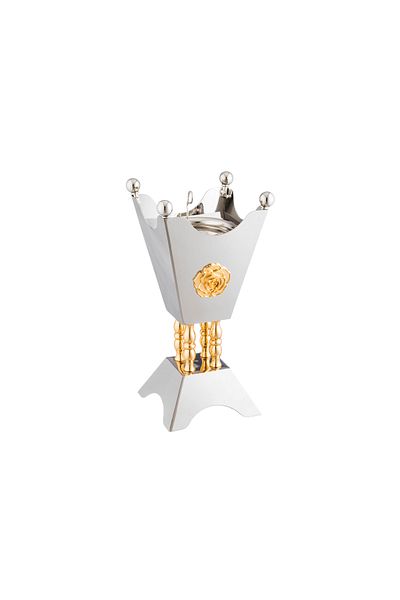 ALSAIF Al Saif Stainless Steel Incense Burner with Silver and Gold Attractive Design