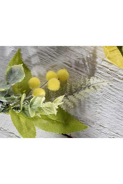 Decorer Set of 10 Artificial Mimosa Flowers 15 Cm