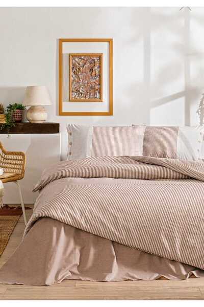 Özdilek ÖZDİLEK ÇİFT KİŞİLİK NEVRESİM TAKIMI NATUREL LINE SOMON