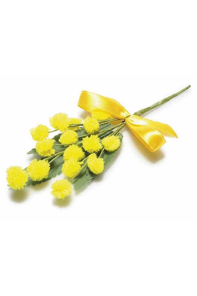 Decorer Set of 15 Artificial Mimosa Sprigs 13 Cm