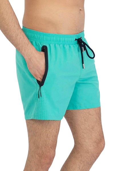 Miami Beach Mint Lycra Stretchy ύφασμα Υδατοαπωθητικό Μονόχρωμο Ανδρικό Σορτς Παραλίας Μαγιό - 2201-Mint