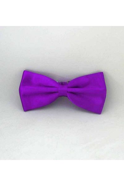 Gaffy Purple Solid Color Satin Bow Tie - Sp-34