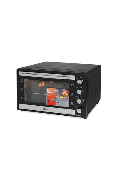 Zilan Zln3480 Electric Oven With Fan, 2500w, 80l, Timer, Double Glass, Adjustable Thermostat