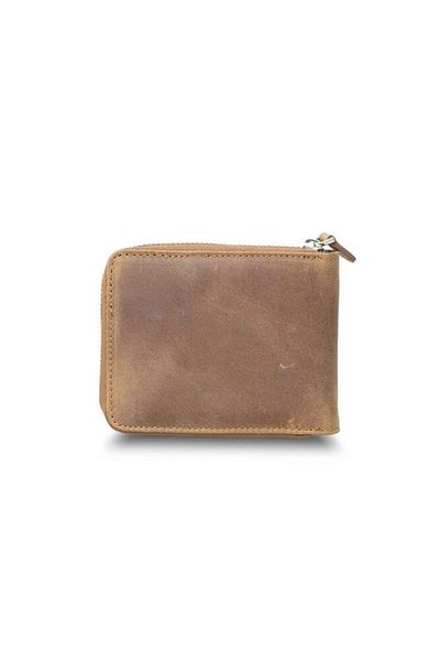 GUARD Antique Tan Zippered Horizontal Mini Leather Wallet - Grd2403xw22459