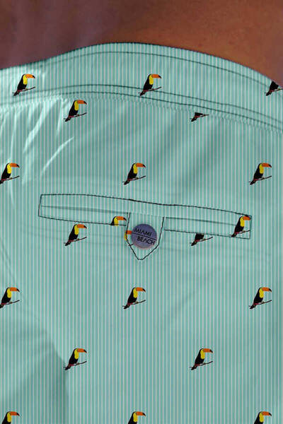 Miami Beach Чоловічі морські шорти з цифровим принтом та властивостями відштовхування води - 167-mint