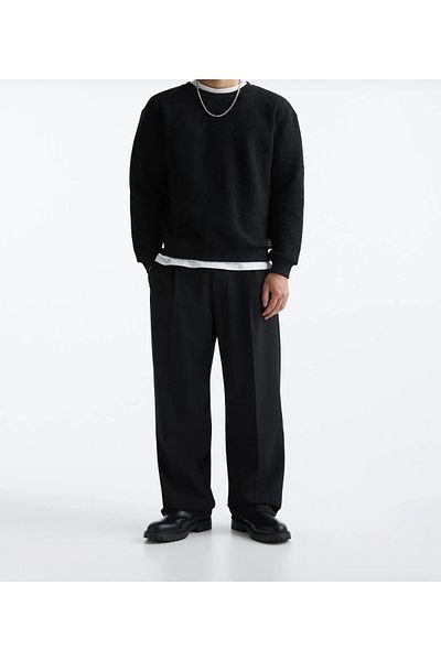 BASEL.CO Basic Wide Fit Fabric Trousers
