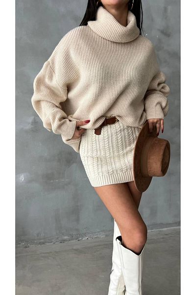 NZL TEKSTİL Dgn's Women's Oversized Knitwear Pullover