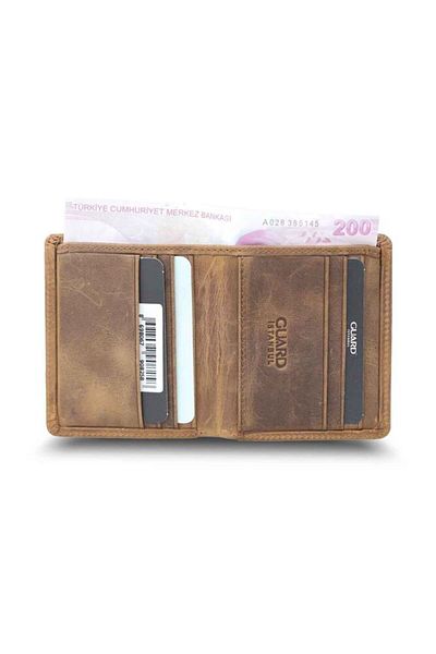 GUARD Tan Crazy Minimal Sports Leather Men's Wallet - Grd2403xw22485