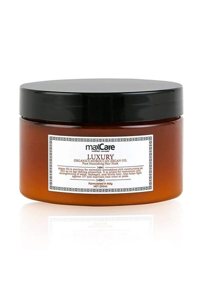 Maxcare قناع الشعر بزيت الأرغان بلسم عميق خالٍ من الكبريتات للشعر الجاف أو التالف المعالج بإفراط 250 مل