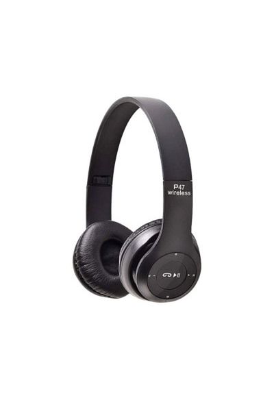 MACVI Casti stereo wireless Macvi® P47, Bluetooth 5.0, FM, reducere zgomot, pliabile, slot card, negru
