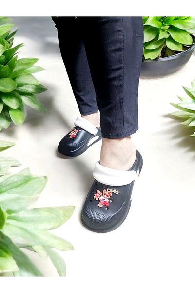 AkınalBella Eva Bear Sticker Detailed Loop Soft, Comfortable Sole Hospital, Nurse Slippers