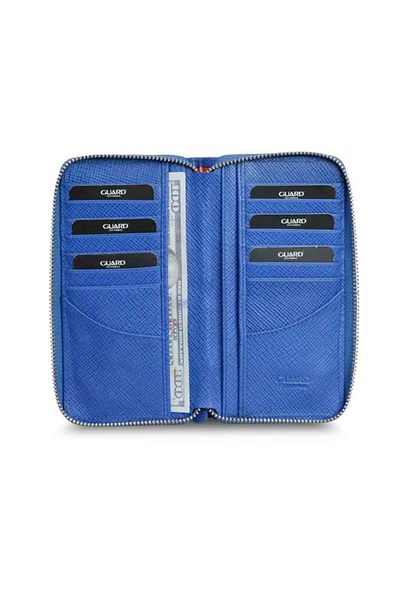 GUARD Blue Sack Print Zippered Portfolio Wallet - Grd2403xw22476