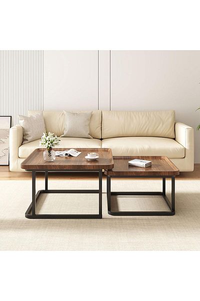 1st Modern Square Coffee Table Set 80x60 cm by First