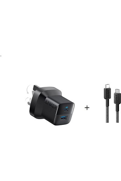 Anker Anker 323 33W Wall Charger with Type-C and USB Port - Black with Cable