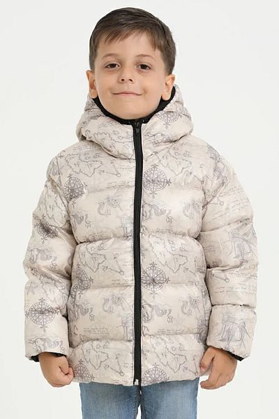 freemen Boys Beige Winter Coat - Fleece Water & Wind-Repellent Hooded